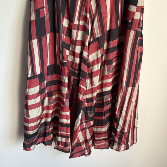 Peruvian Connection Red and Black Geometric Patterned Maxi Skirt 4 - Picture 7 of 10
